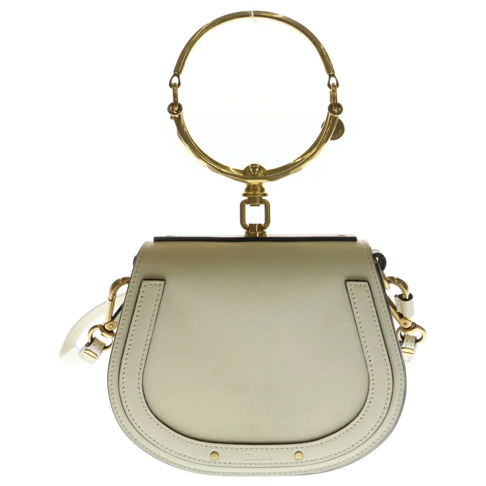 Chloe Nile Handbag Shoulder Bag White Leather